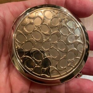Coach Compact Mirror Brown Logo